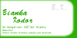 bianka kodor business card